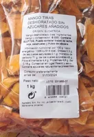 Mango tiras deshidratado sin azúcares añadidos