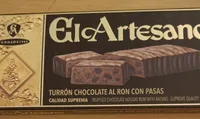 Turron chocolate al ron con pasas