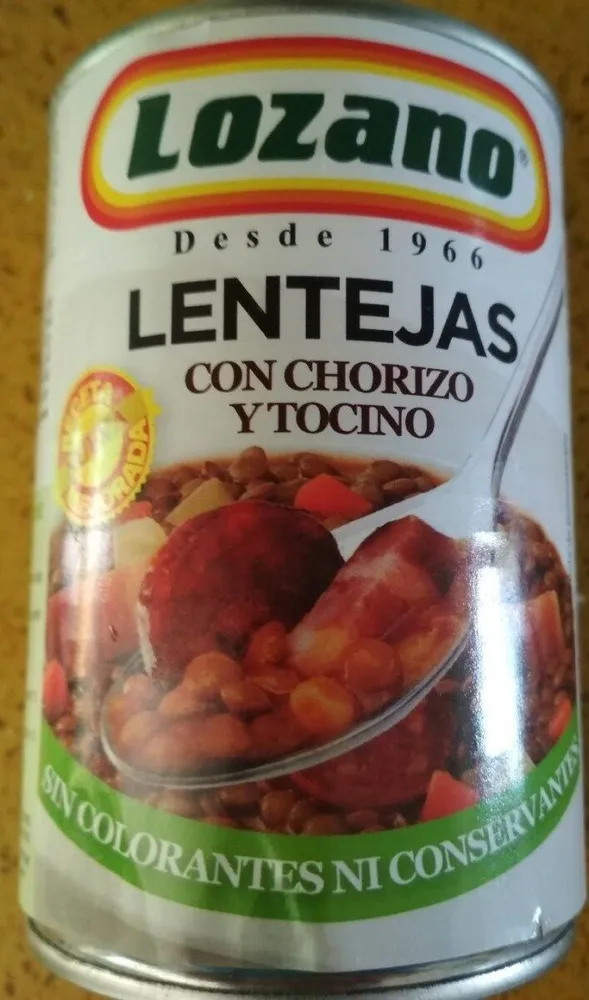 Lentejas con chorizo y tocino