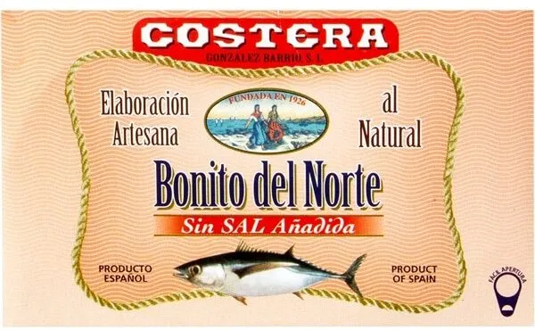 Bonito del norte al natural sin sal añadida