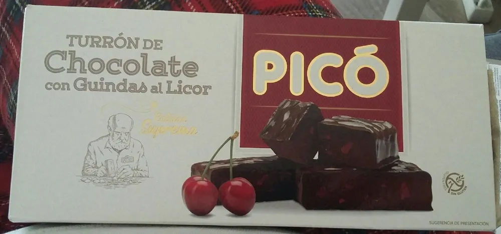 Turron de chocolate con Guindas al licor