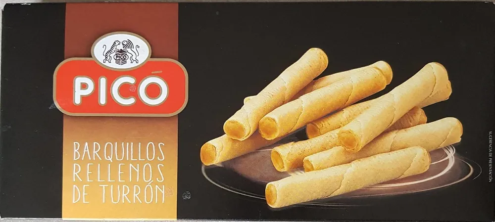 Barquillos rellenos de turrón