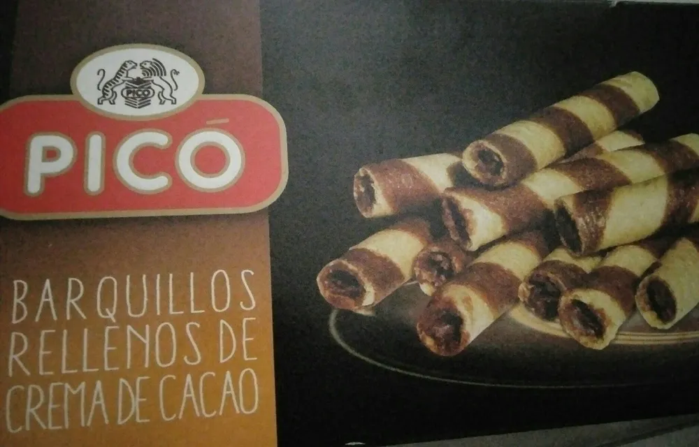 Barquillos rellenos de crema cacao