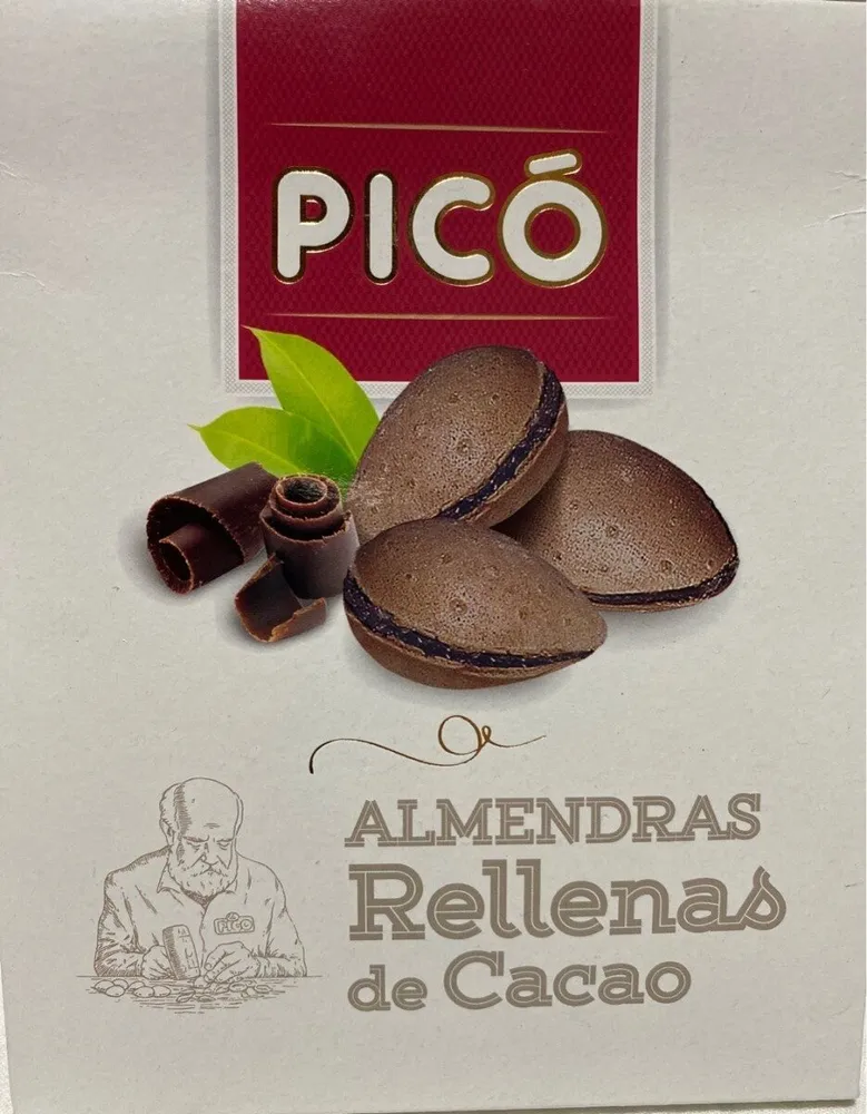 Almendras rellenas de cacao