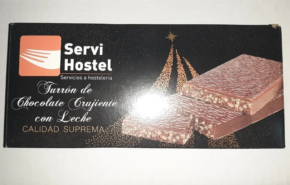 Turrón de chocolate crujiente con leche