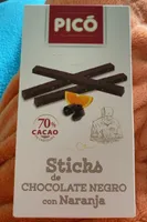 Sticks de chocolate negro con naranja