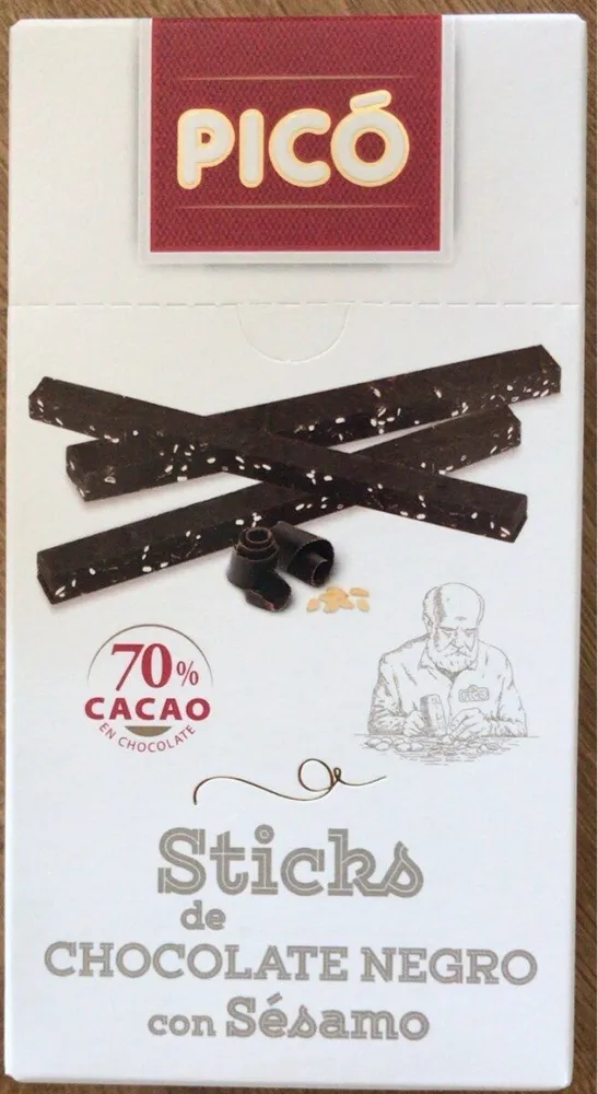 Sticks de chocolate negro con sesamo
