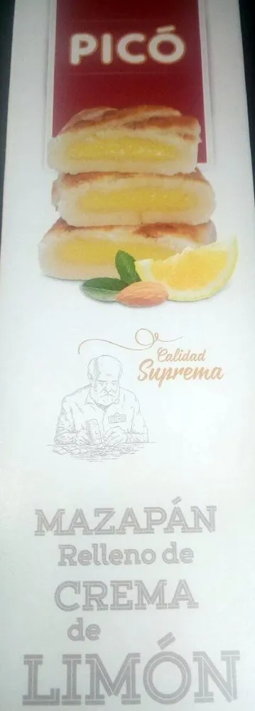 Mazapán relleno de crema de limón