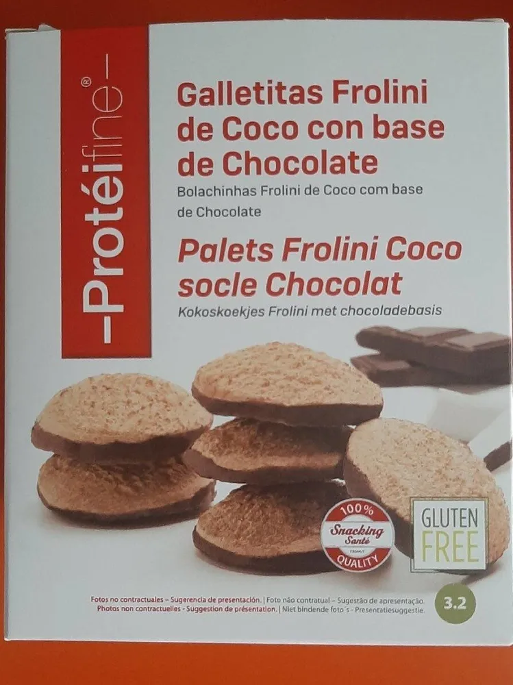 Galletitas Frolini de coco con base de chocolate