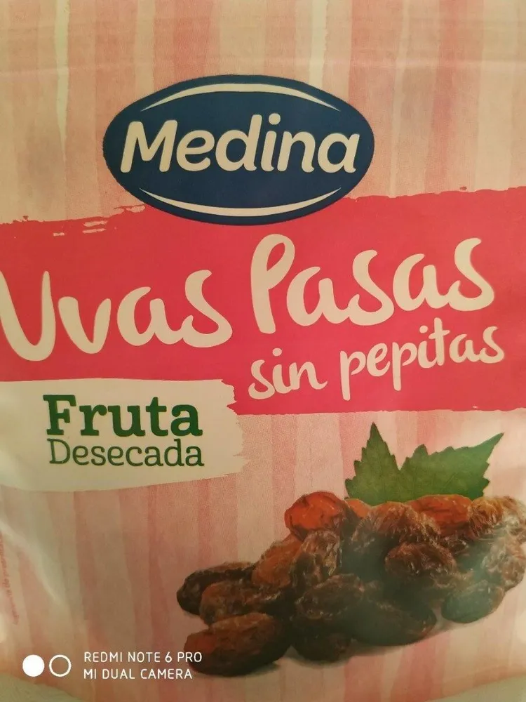 Uvas pasas sin pepitas