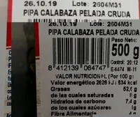 Pipa Calabaza Pelada Cruda