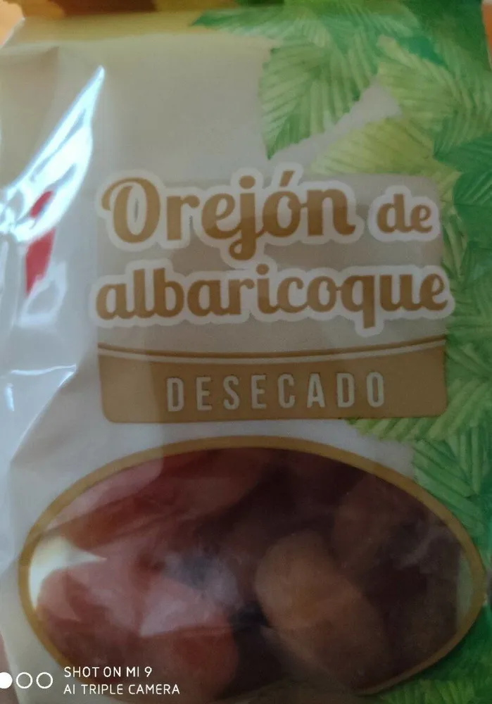 Orejón de albaricoque desecado