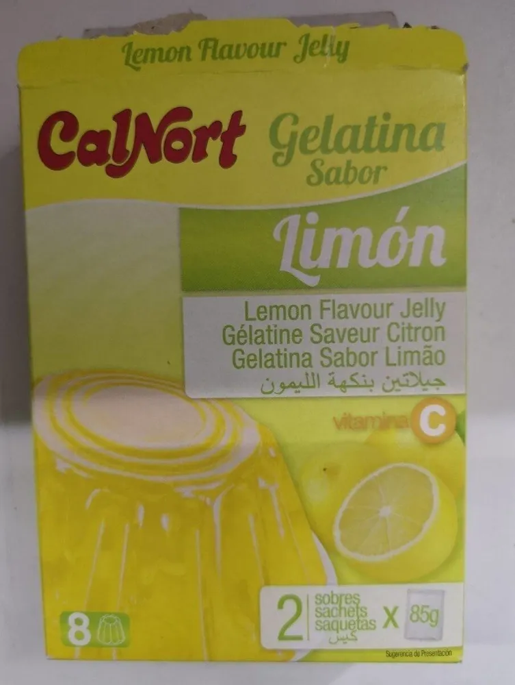 Gelatina sabor limón