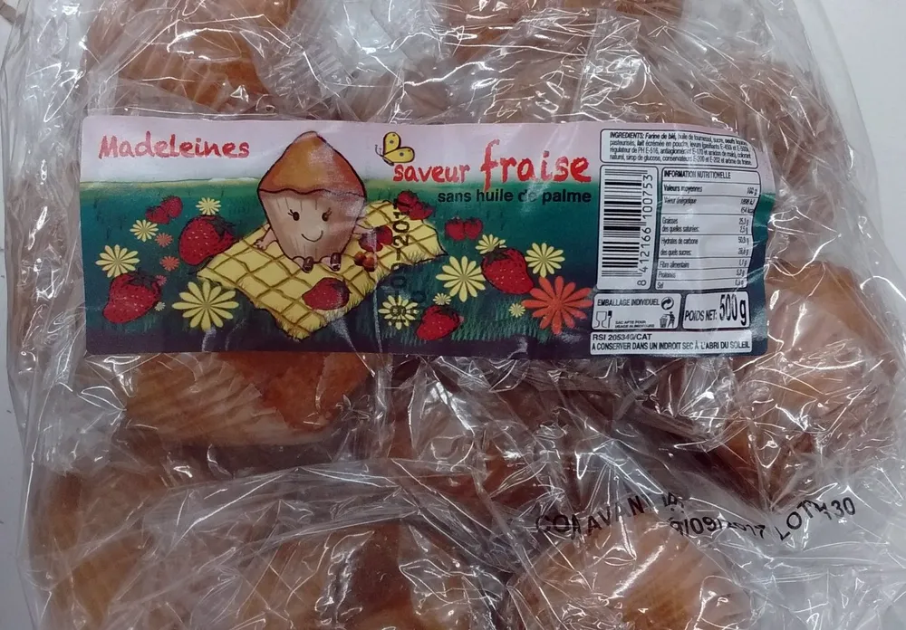 Madeleines saveur fraise