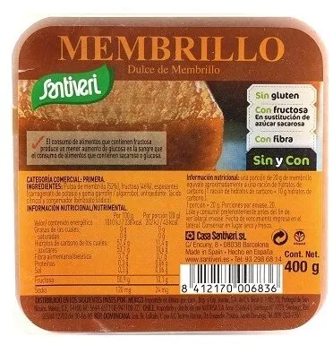 Dulce de membrillo con fructosa