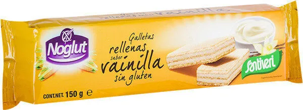 Noglut - Galletas rellenas sabor vainilla