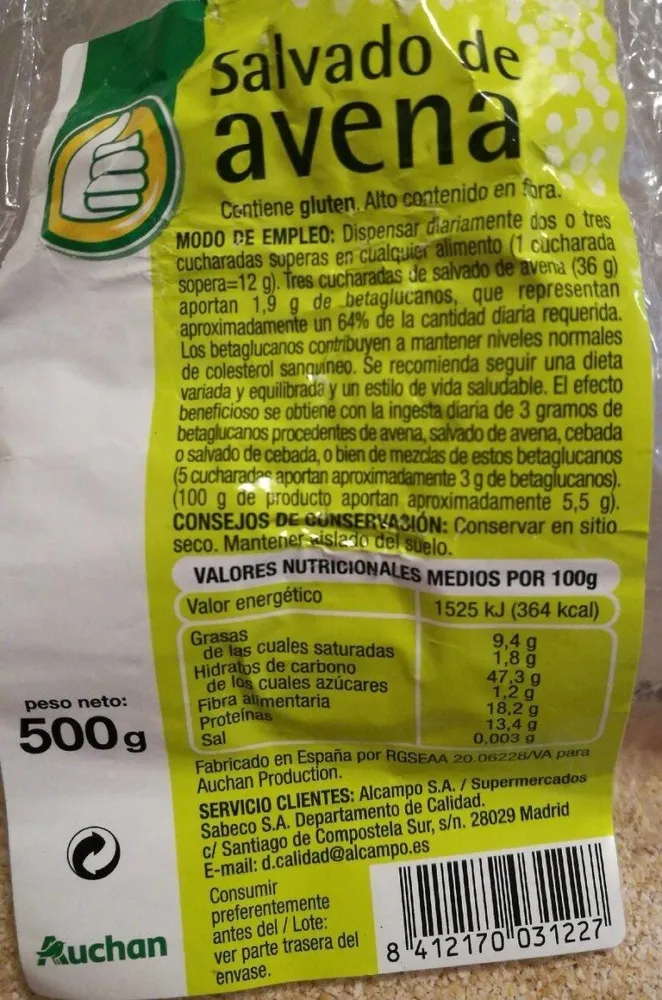 Salvado de avena