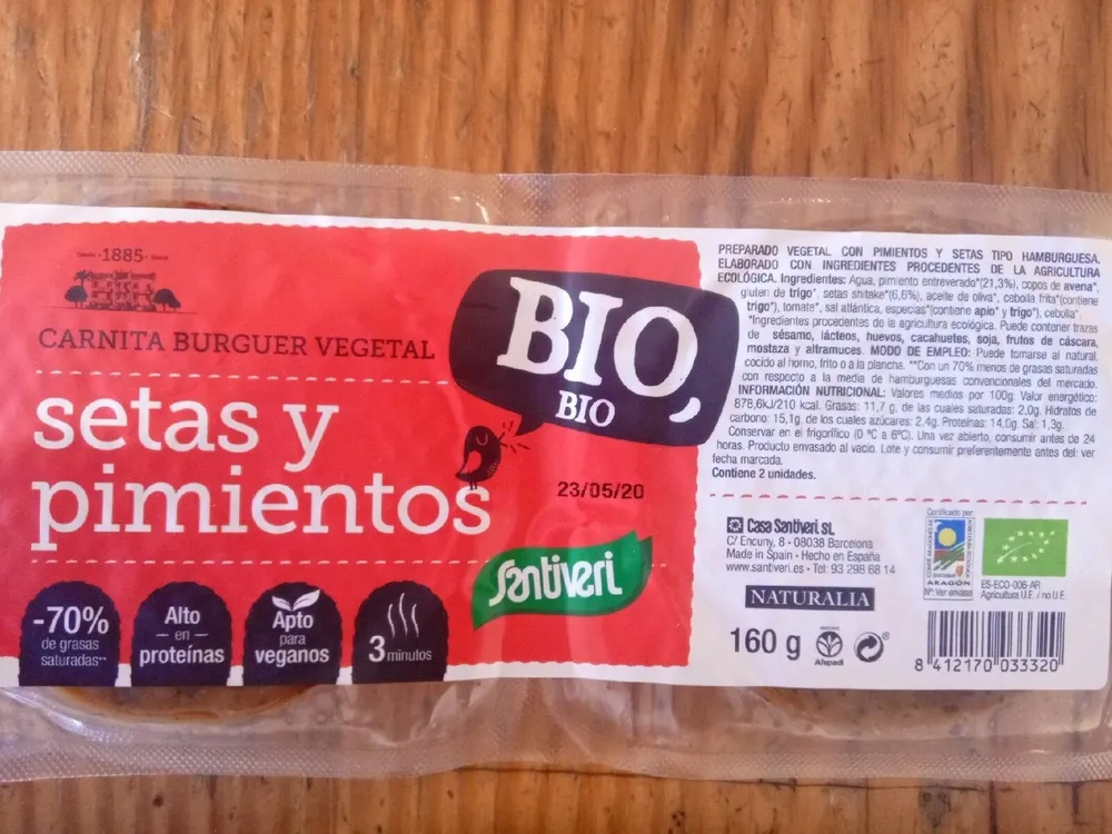 CARNITA BURGUER VEGETAL - setas y pimientos