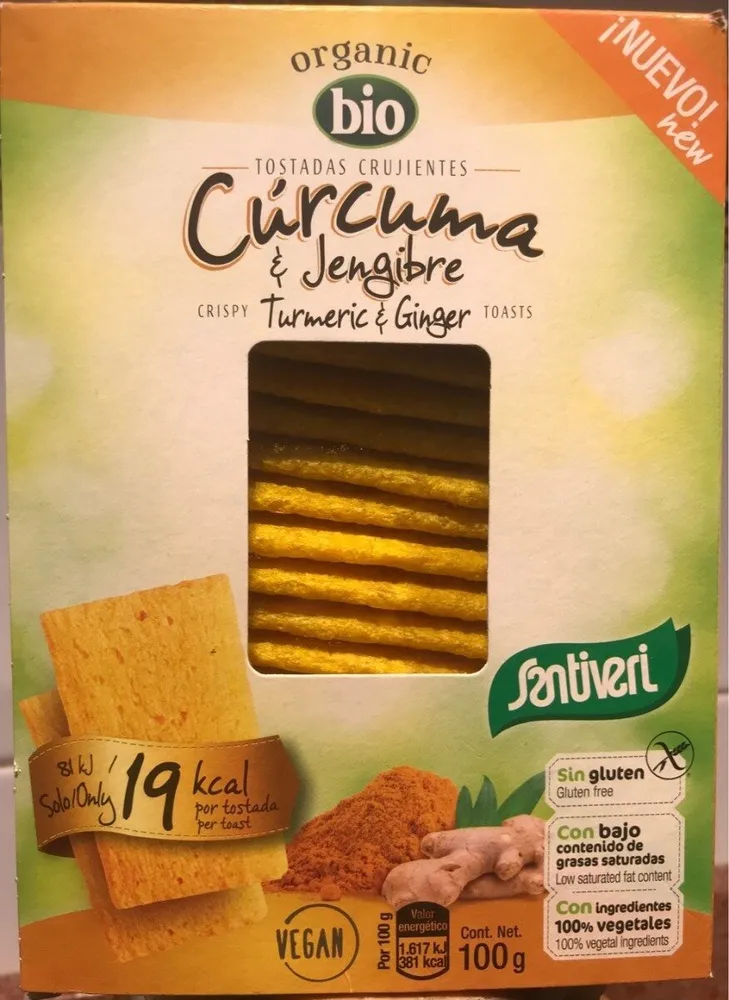 Tostadas crujientes de cúrcuma y jengibre