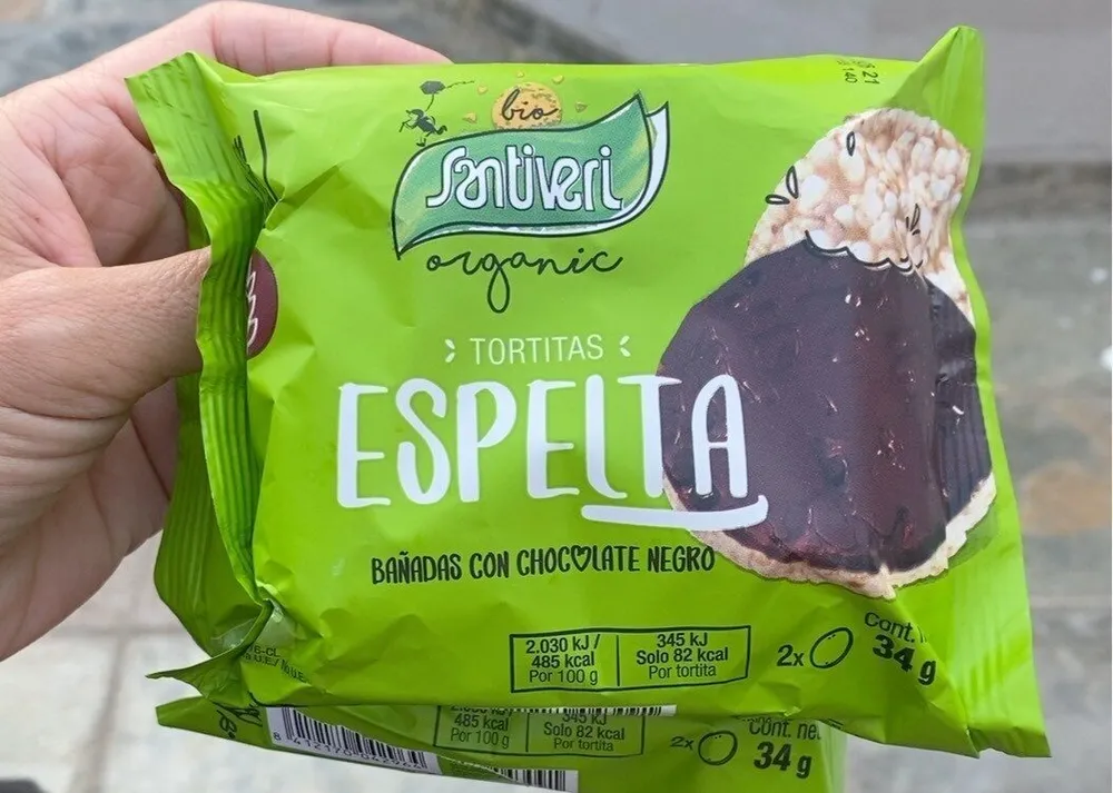 Tortitas de espelta con chocolate negro