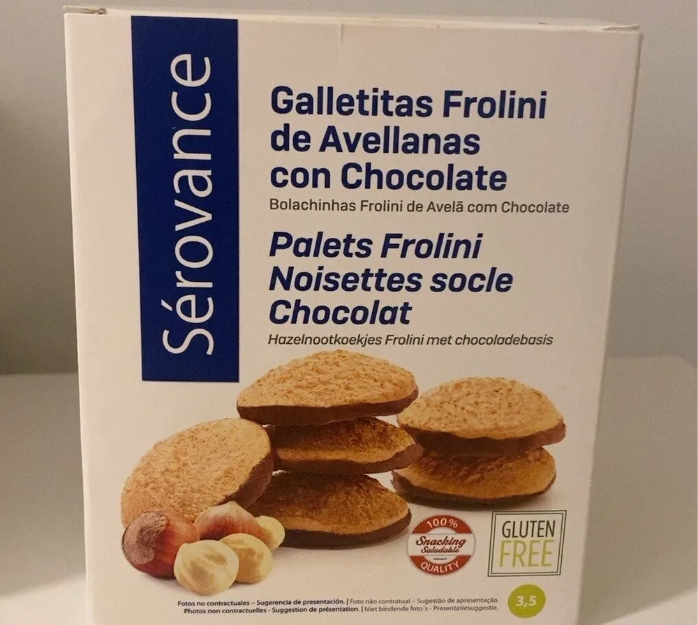 Galletas Frolini de Avellanas con chocolate