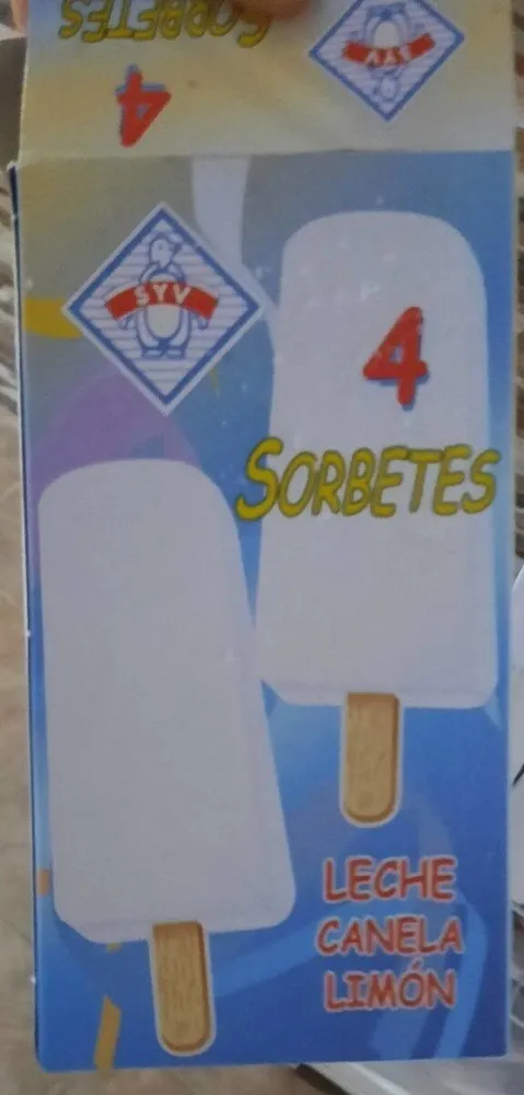 Sorbetes leche canela limón