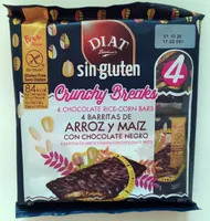 Crunchy Breaks: 4 barritas de arroz y maíz con chocolate negro