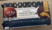 Galletas finas de arroz con chocolate negro