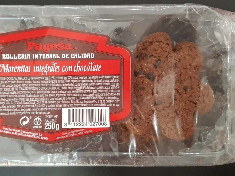 Morenitas integrales con chocolate
