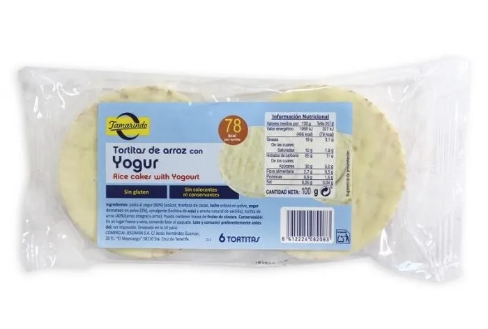 Tortitas de arroz con yogur