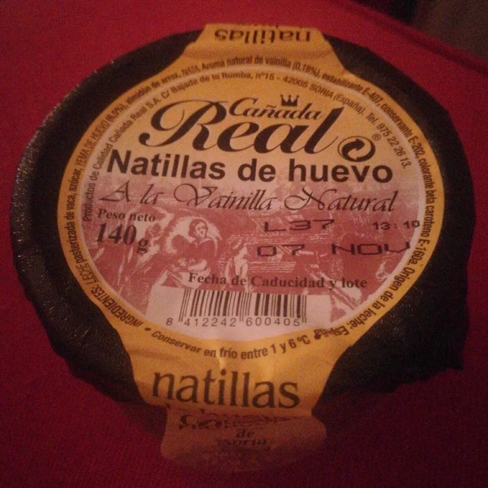 Natillas de huevo