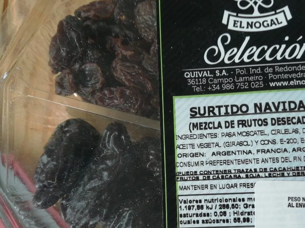 Mezcla frutos desecados