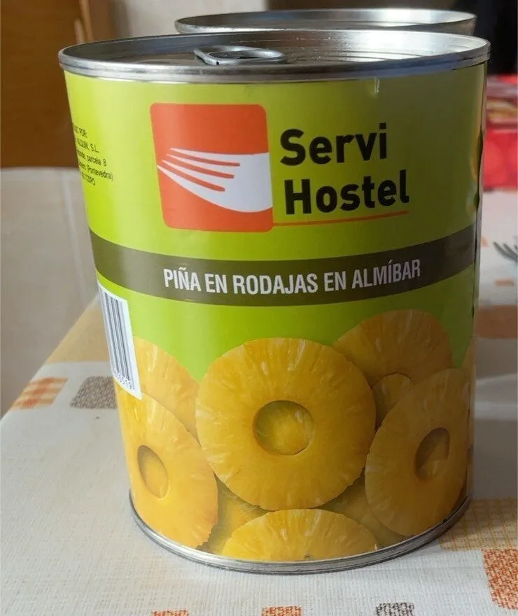 Piña en rodajas en almibar
