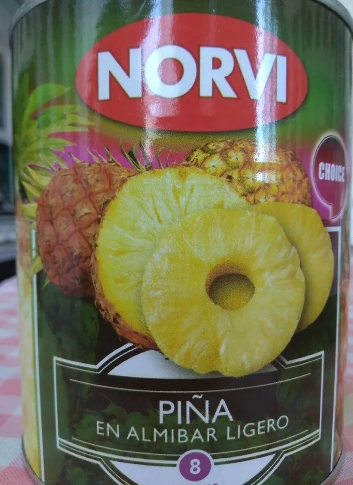 Piña en almíbar ligero