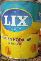 Piña en rodajas en su jugo