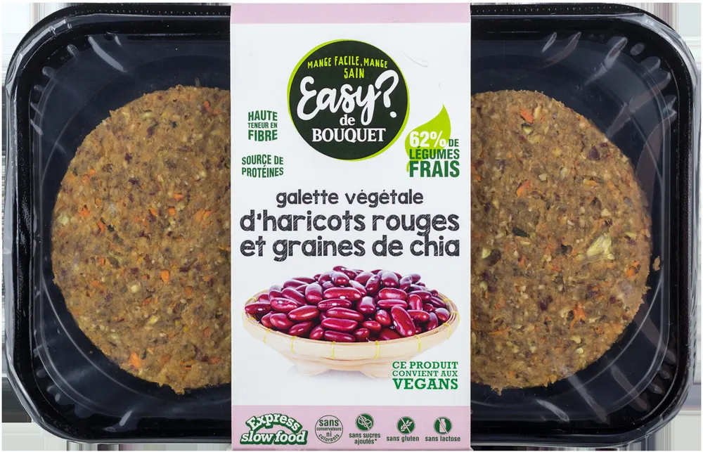 Hamburguesa vegetal de alubias rojas con chía