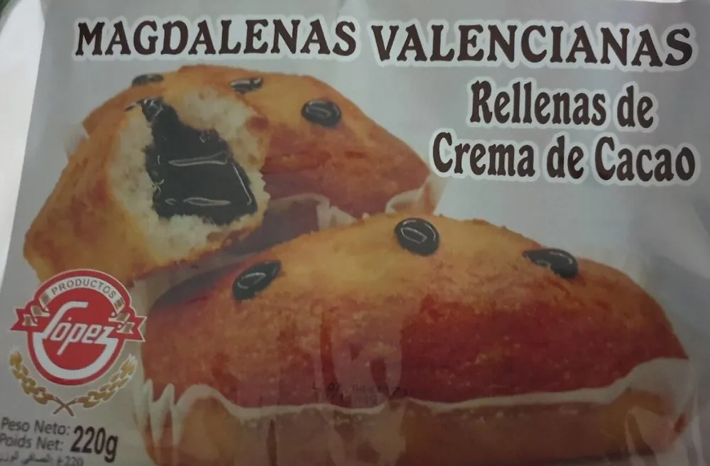 Magdalenas valencianas rellenas cacao