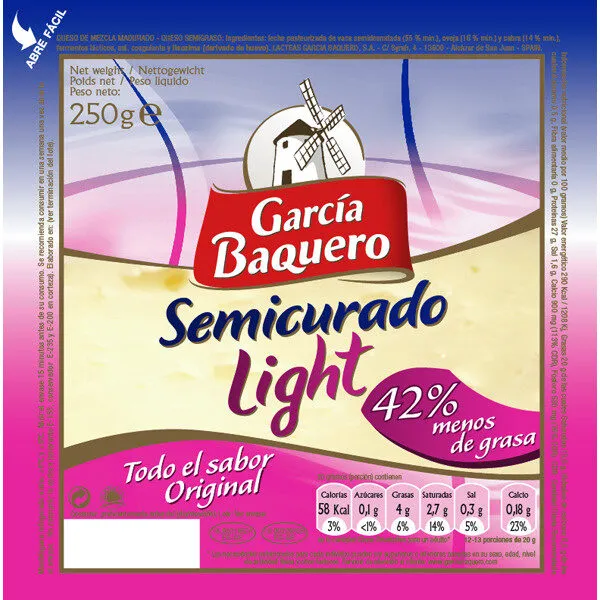 Queso semicurado mezcla madurado light