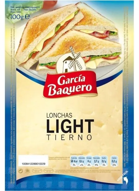 Queso light tierno lonchas 100 gr