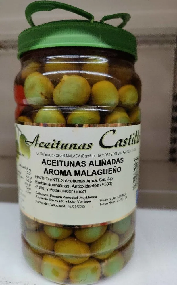 Aceitunas aliñadas aroma malagueño