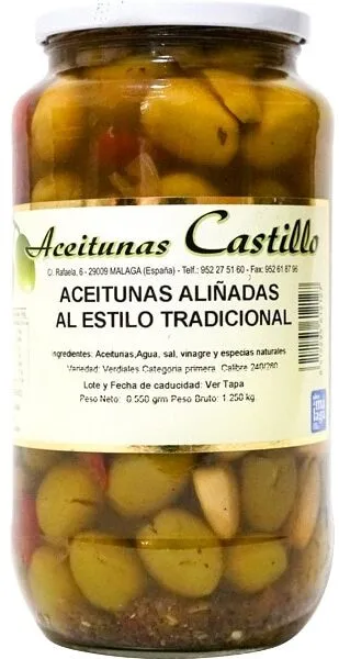 Aceitunas aliñadas al estilo tradicional