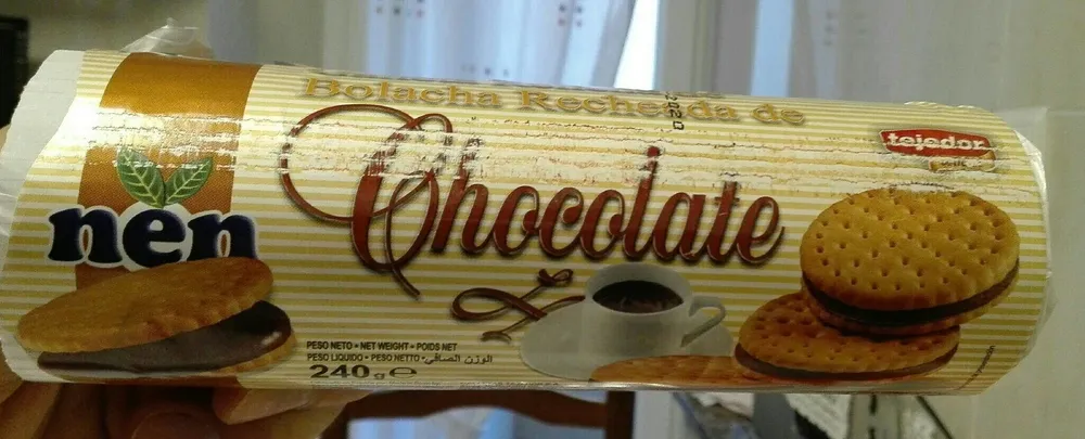 Galleta rellena de chocolate