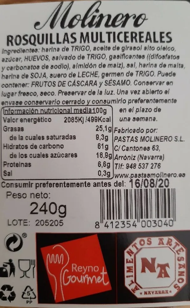 rosquillas multicereales el molinero