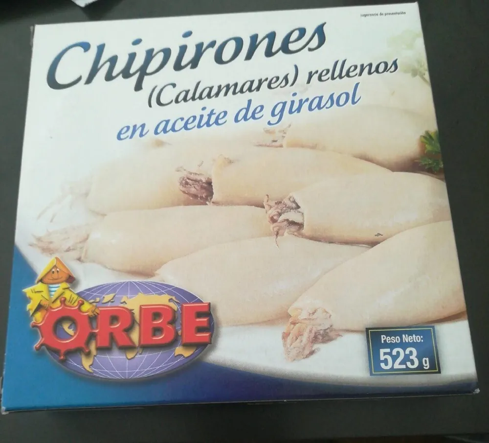 Chipirones rellenos en aceite de girasol