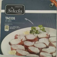 Tacos de pota al ajillo