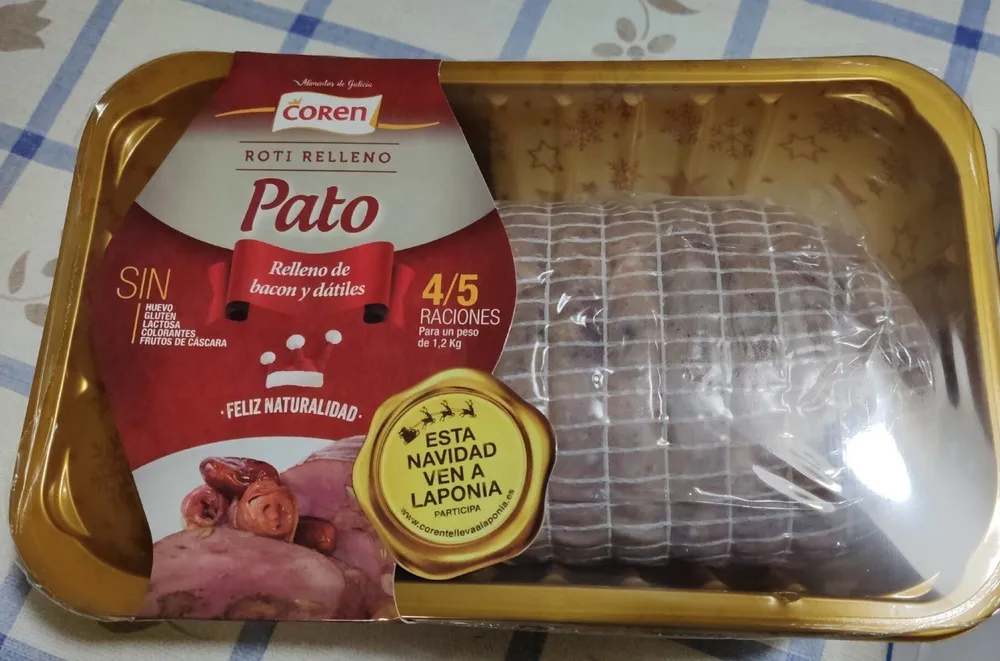 Pato relleno bacon y dátiles