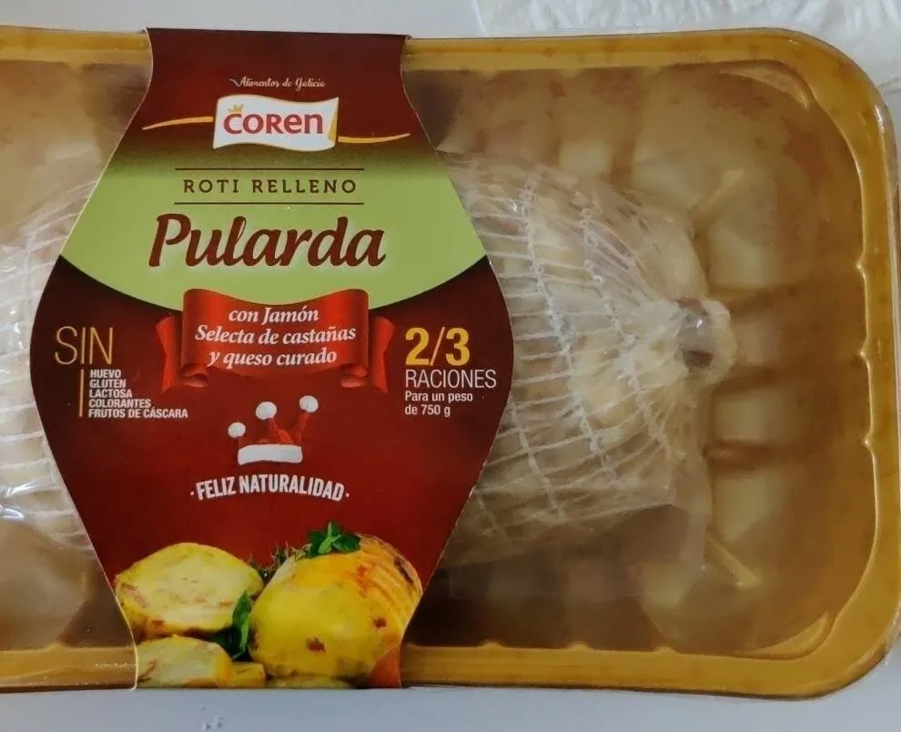 Pularda con Jamon Castañas y Queso Curado