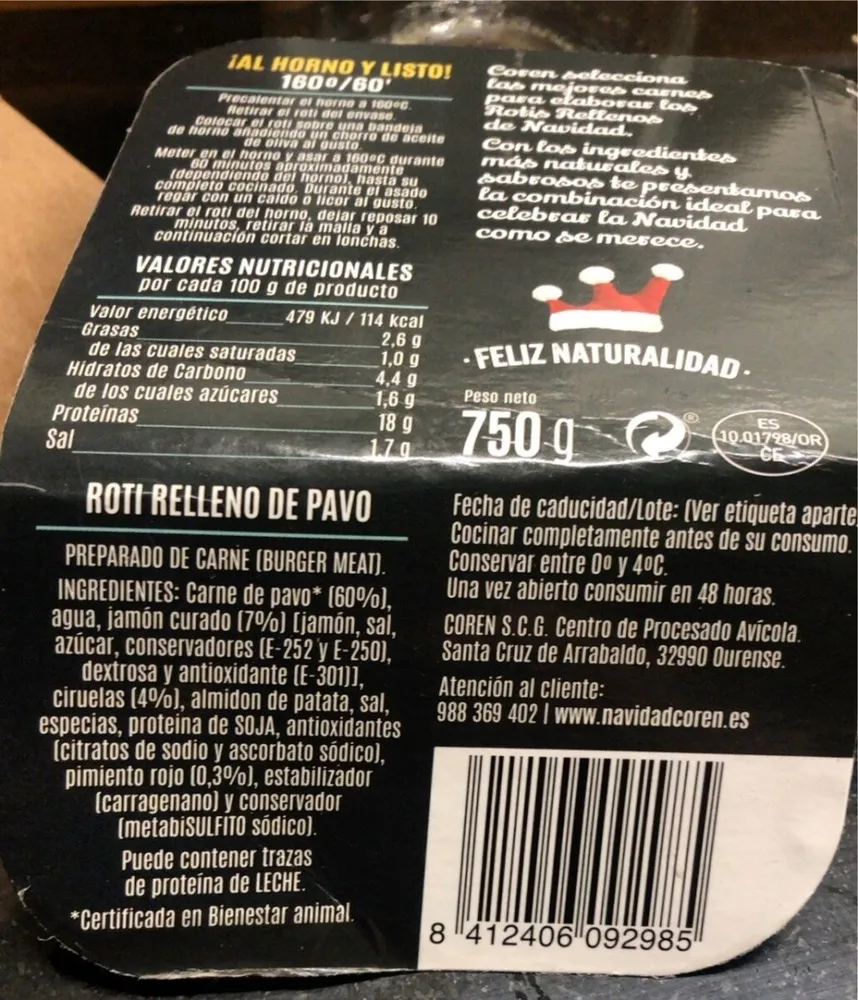 Roti relleno pavo