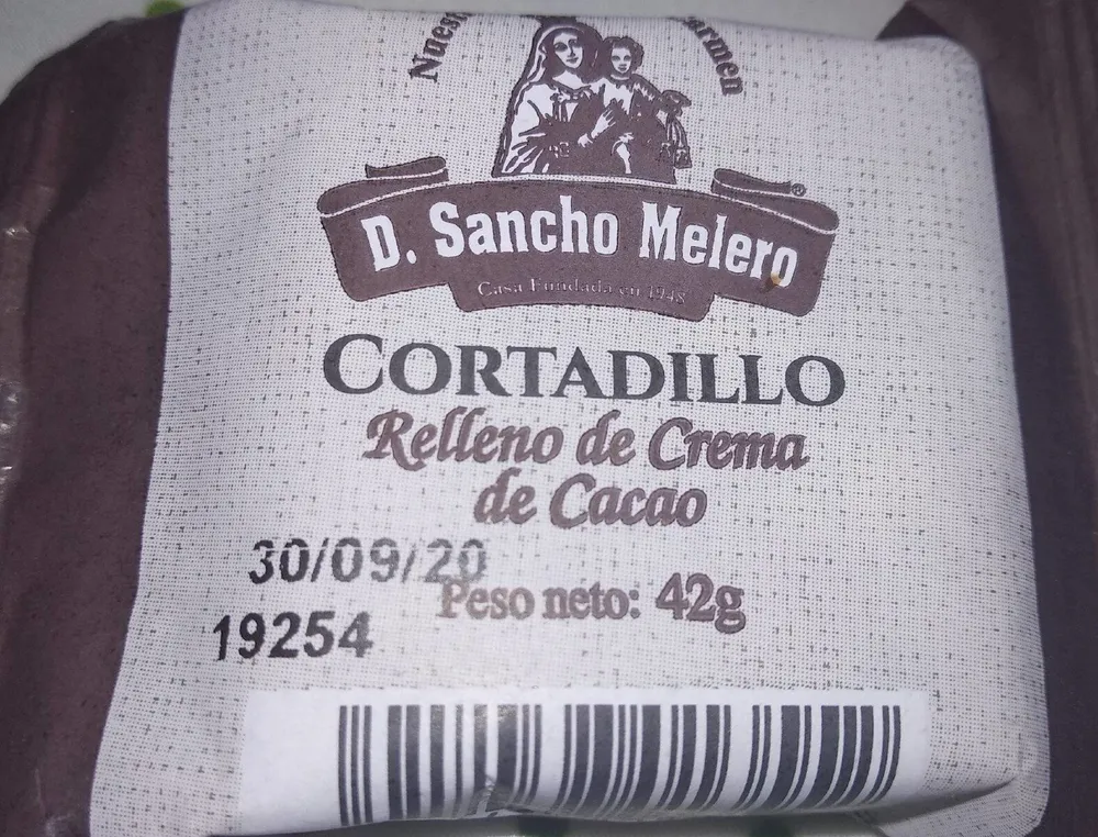 Cortadillo relleno de crema de cacao
