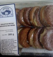 Galletas fritas rellenas de crema